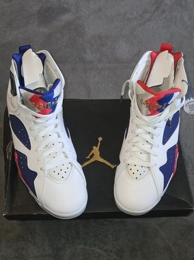 ❤️🤍💙Jordan Retro 7 Tinker Alternate Red White Blue Gold Accents Size 13 ❤️🤍💙